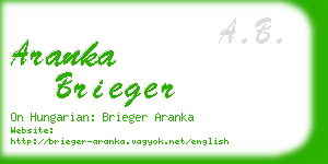 aranka brieger business card